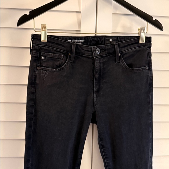 AG Adriano Goldschmied The Legging Ankle Super Skinny Black Distressed Size 27 - Picture 4 of 13